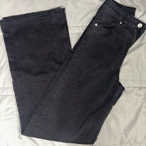 H&M wide flare high waisted black denim jeans